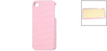 Roze backcase van hard kunststof gecoat met nepleer voor iPhone 4